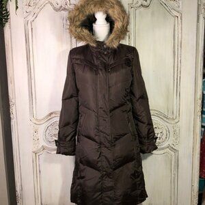 Barney’s New York Faux Fur Hoodie 55% down 45% Feather Filled Puffer Coat